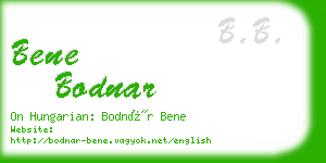 bene bodnar business card